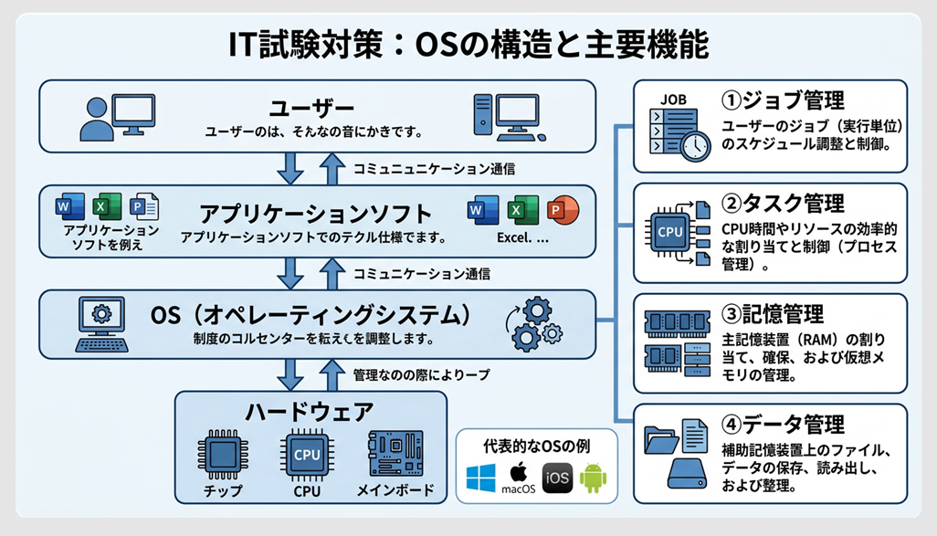 OSの構造と4つの機能