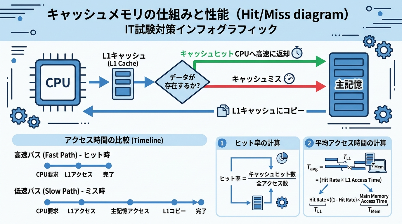 キャッシュヒットとキャッシュミス