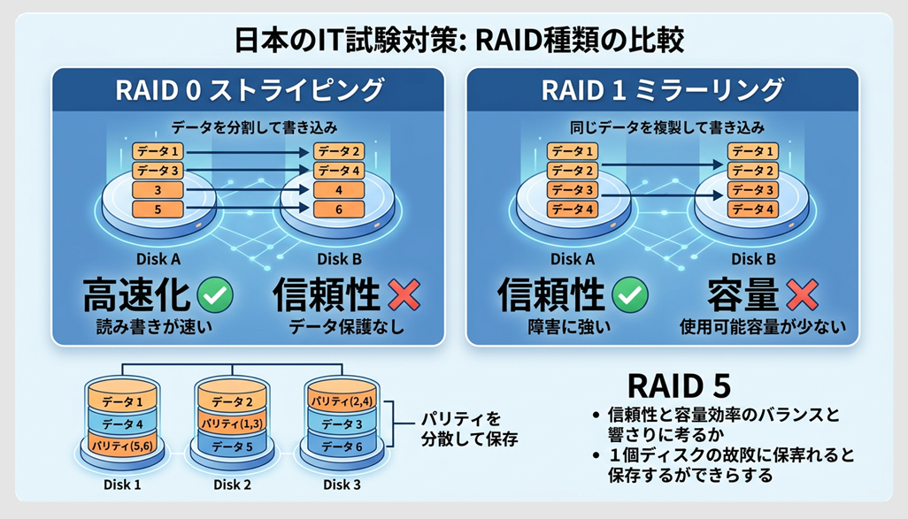 RAIDの種類比較