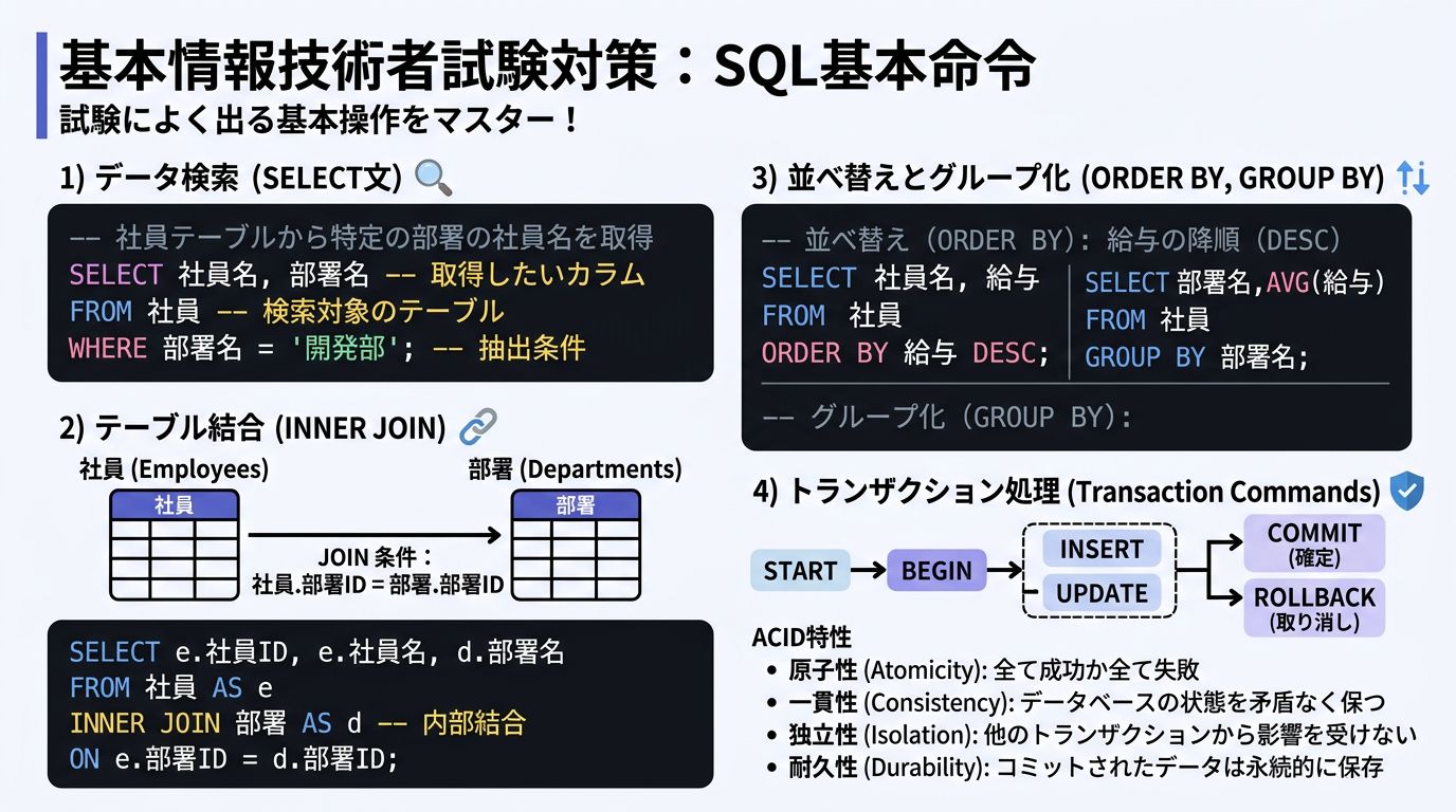 SQL基本命令とトランザクション処理